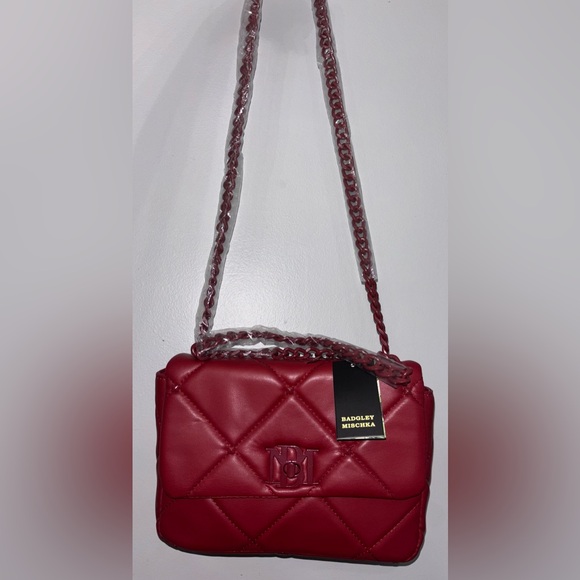 Badgley Mischka Red Crossbody Studded Bag - Picture 1 of 7